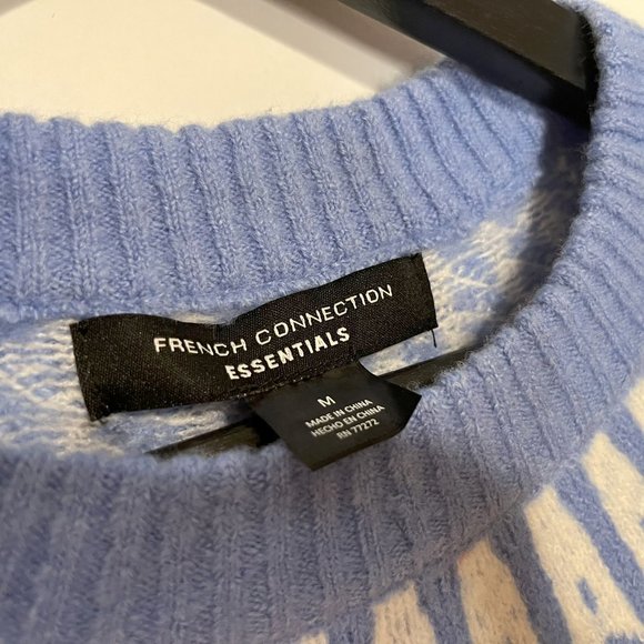 French Connection Essentials Women's Long Sleeve Ivory Fair Isle Sweater… - Picture 4 of 7